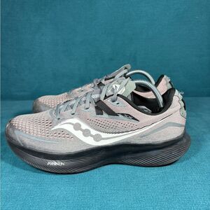 Saucony Ride 15 Women Gray/Purple Running Shoes Size 11